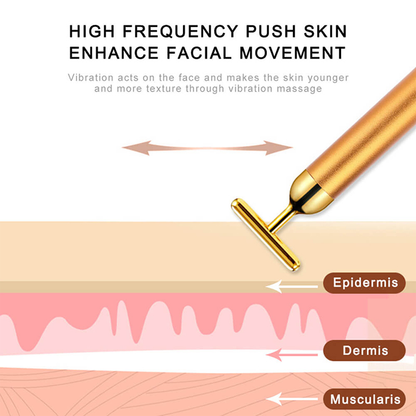 24K Gold Energy Beauty Bar Electric Facial Massage Roller