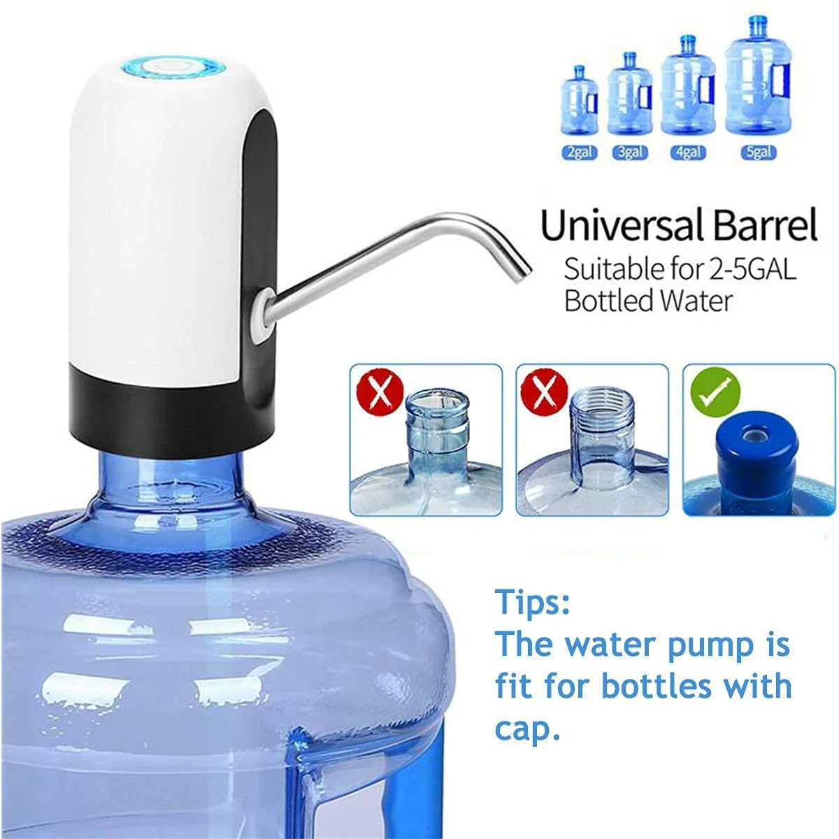 Automatic Wireless Water Bottle Can Dispenser Pump