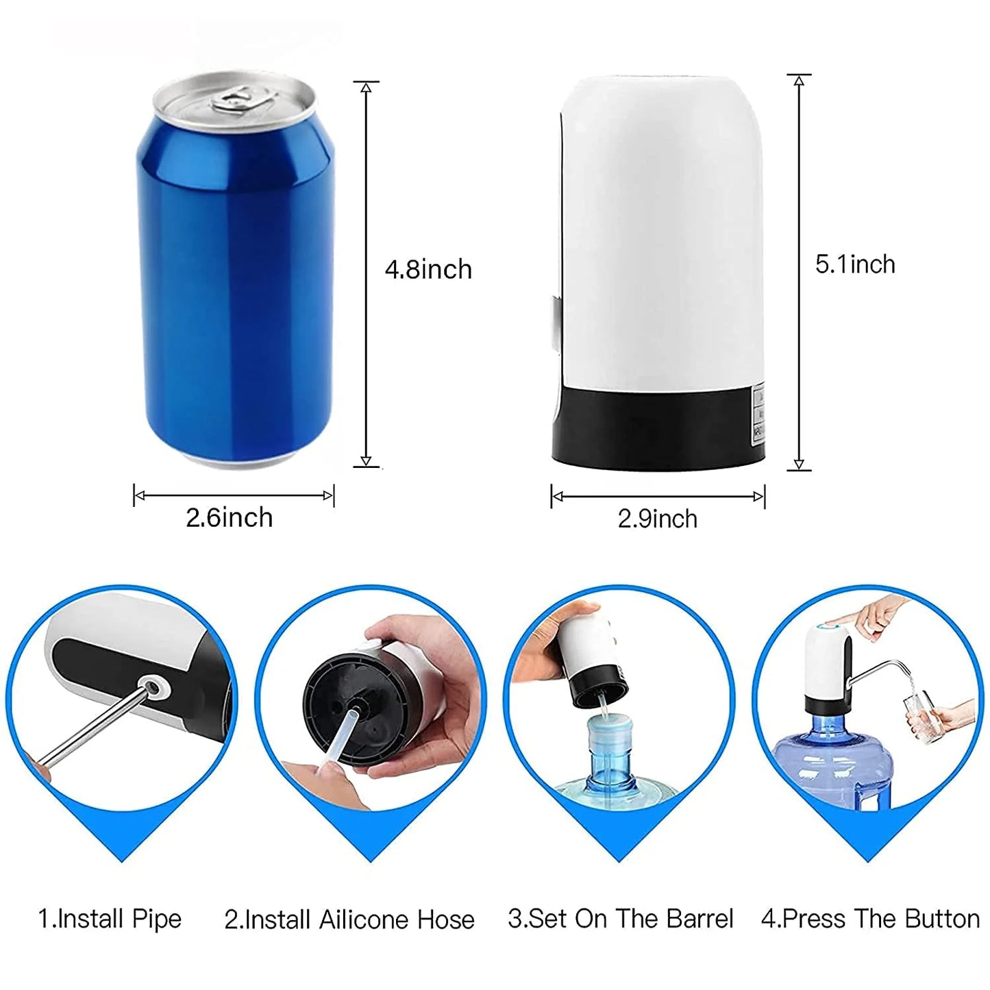 Automatic Wireless Water Bottle Can Dispenser Pump